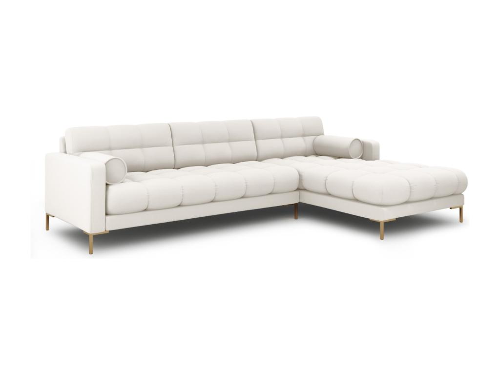 Pratcas - Sofá esquinero derecho "Bali" 5 plazas de tejido estructural beige claro - 293x185x75cm