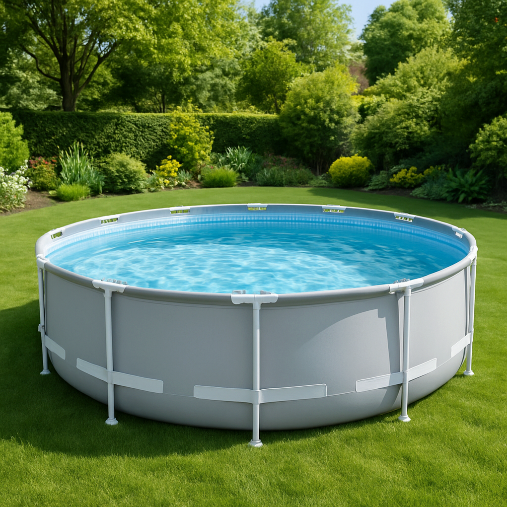 Piscina tubular redonda 366x76 cm color gris vCGnnPg469sa