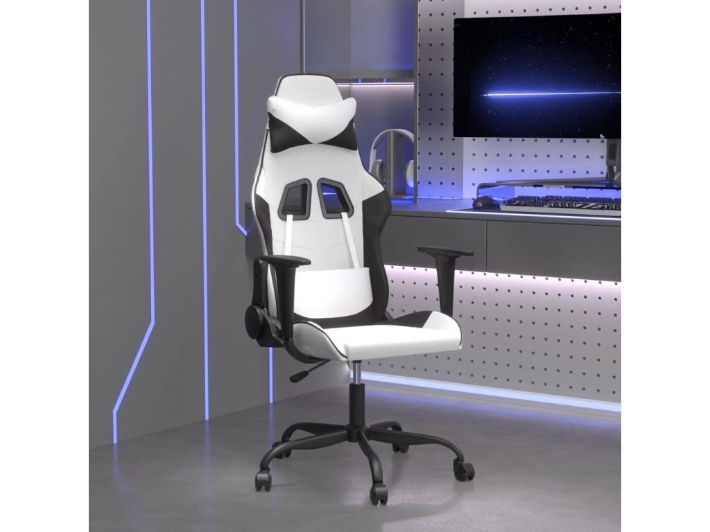 Silla gaming de masaje cuero sintético Laocacasas y negro