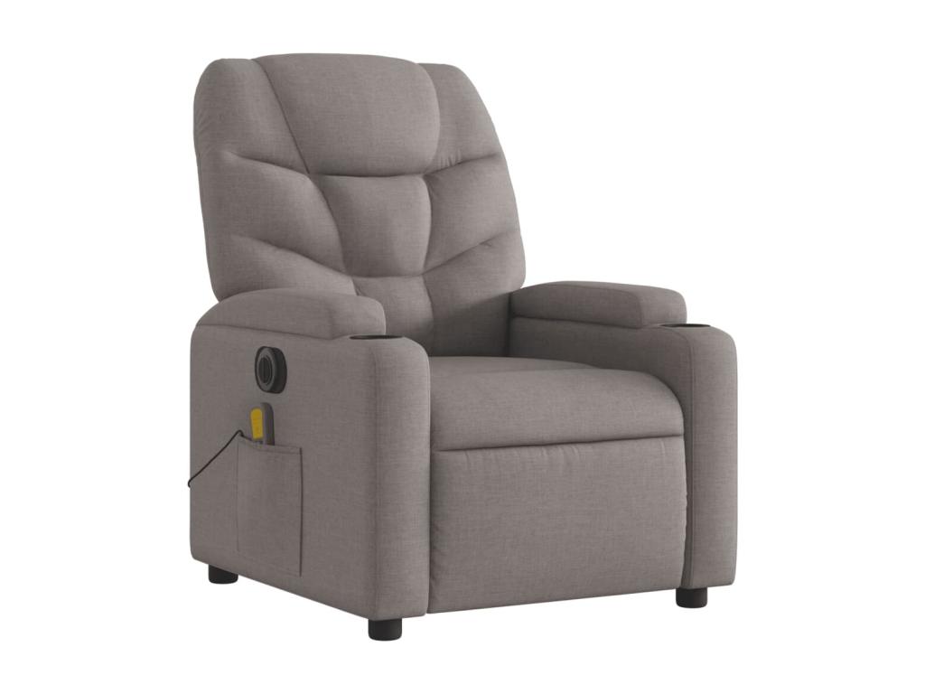 Sillón reclinable de masaje eléctrico tela gris taupe
