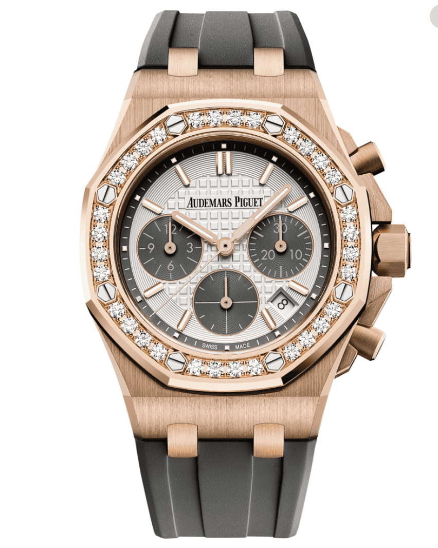 Swiss Clone AP Replica Offshore 37mm Rose Gold/Diamond Rubber Band