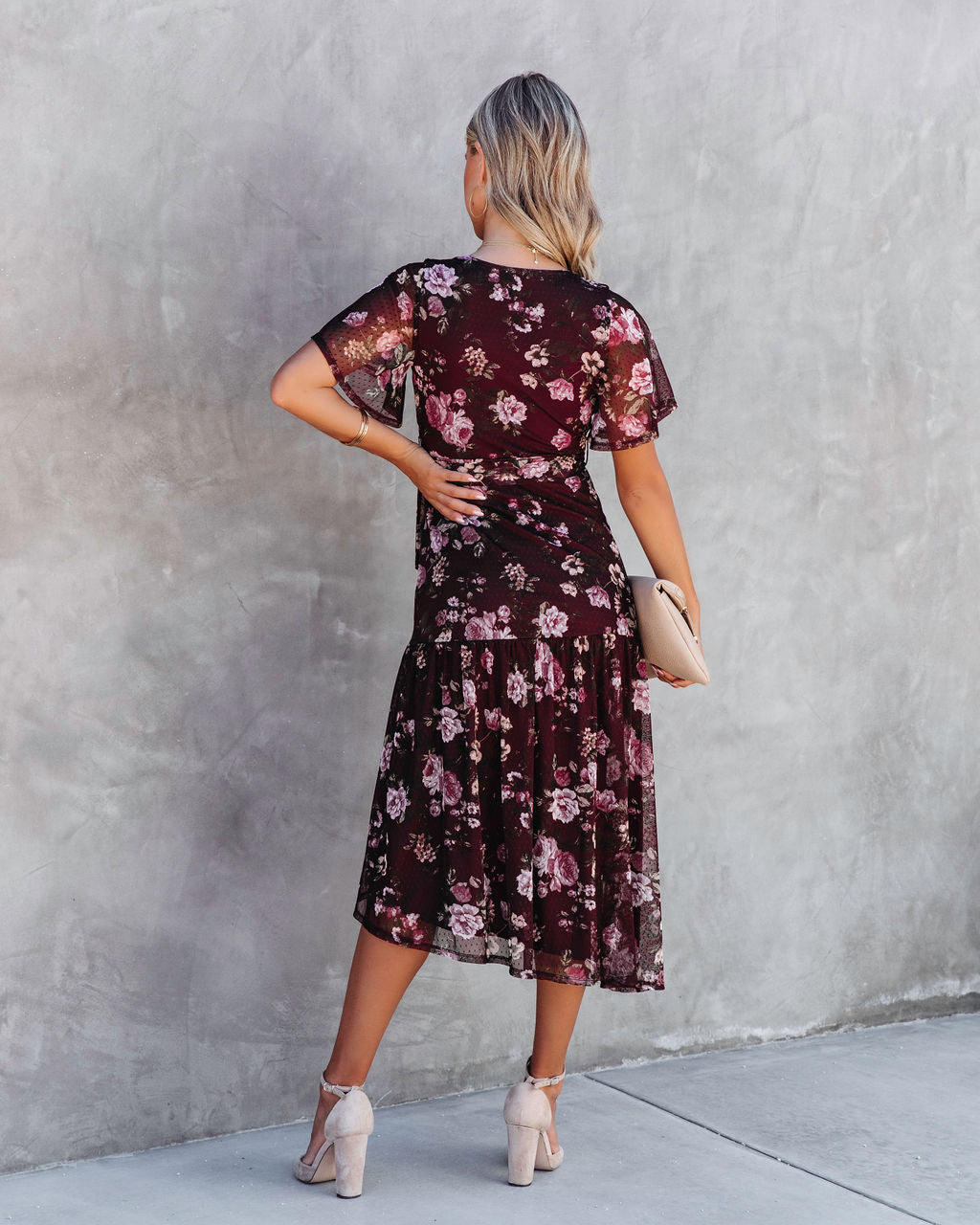 Fallen Romance Floral Ruffle Midi Dress - Se7enfashion