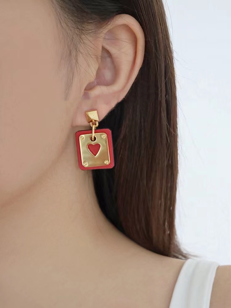 Hermes Cowhide Leather Square Tag Earrings - Original Replica Club