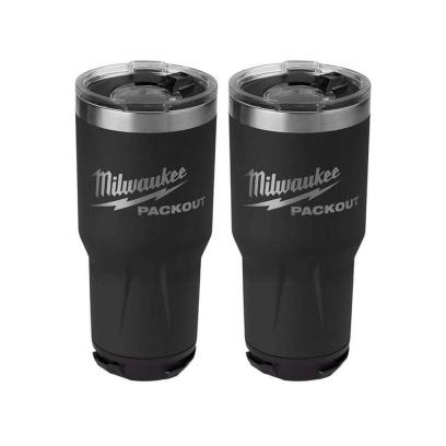Milwaukee PACKOUT Black 30 oz. Tumbler 2pk, Black 30oz