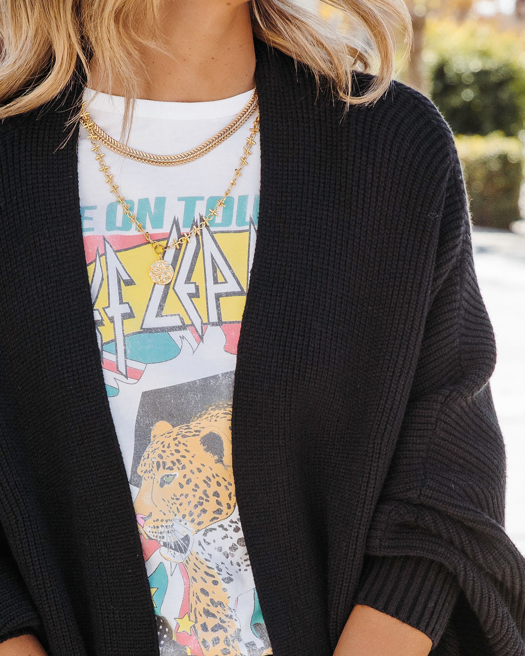Mariah Knit Dolman Sleeve Cardigan - Black - Se7enfashion