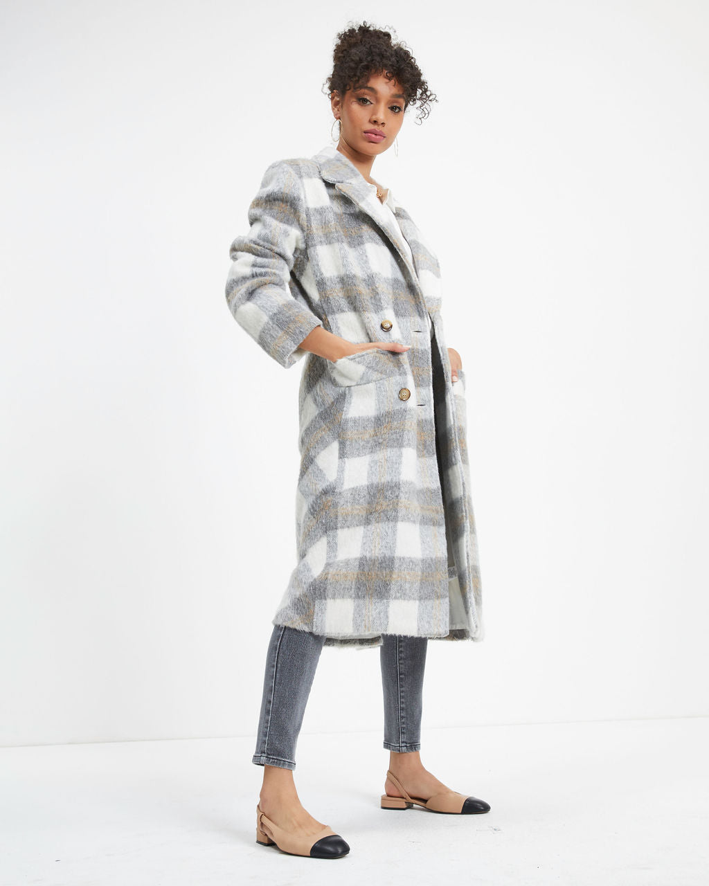Pleased To Meet You Plaid Pocketed Coat - Se7enfashion