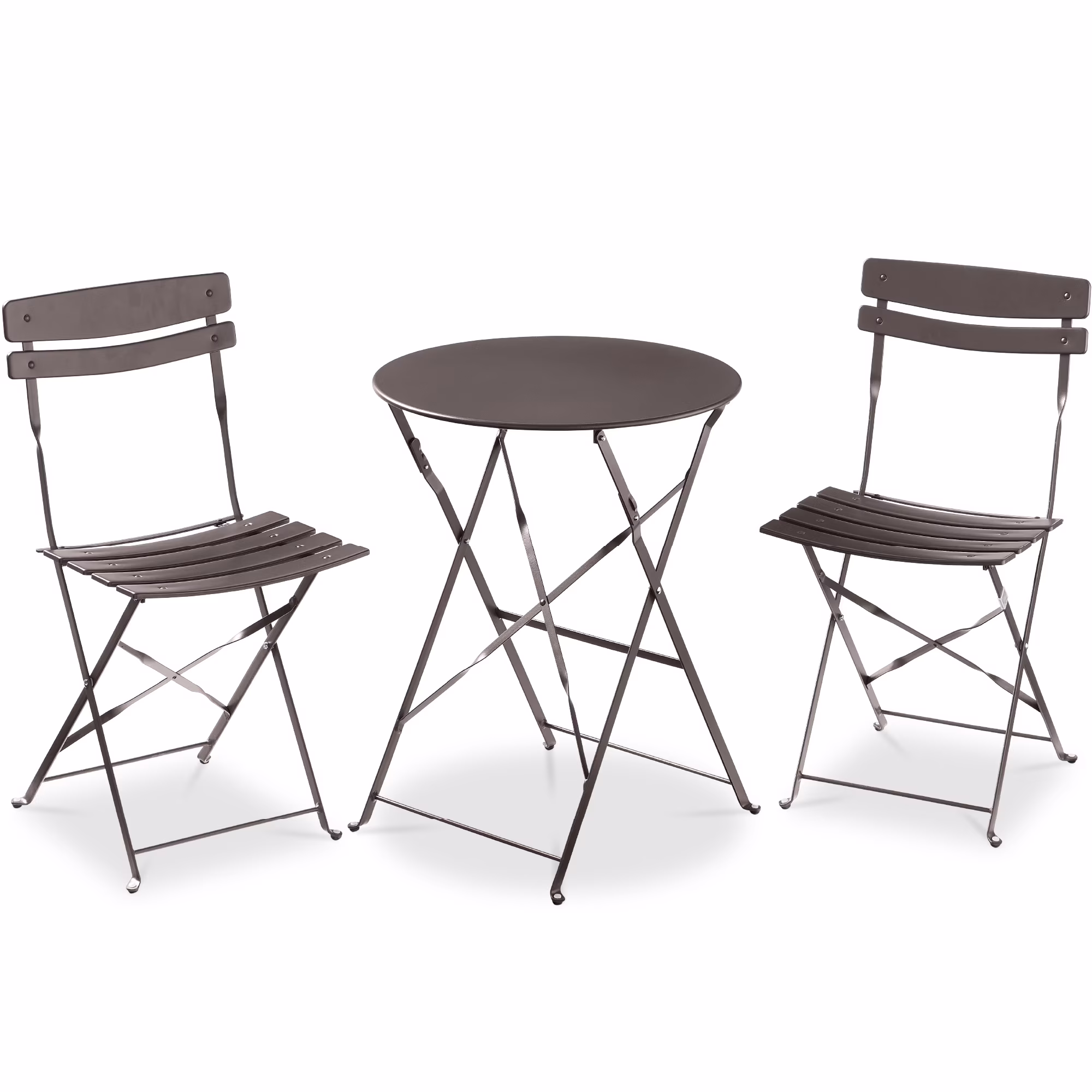 Best Choice Products 3-Piece Small Bistro Set, Folding Patio Furniture Set of 2 Chairs and Table - Black
