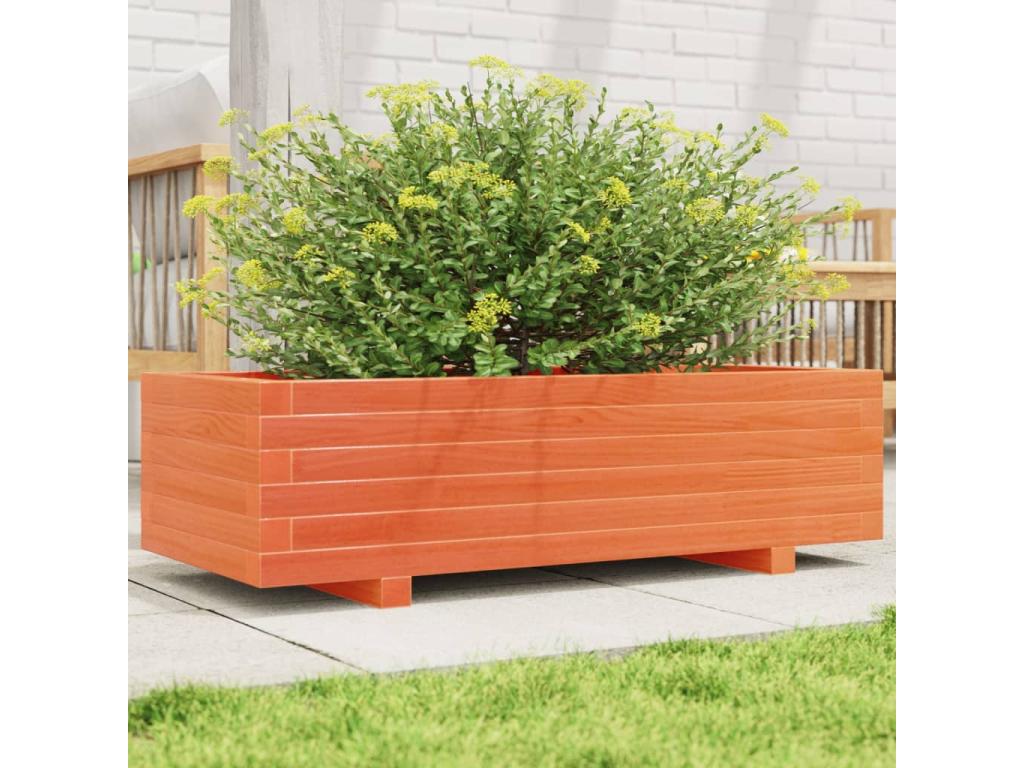 Decoratodo  madera maciza de pino marrón cera 90x40x26,5 cm