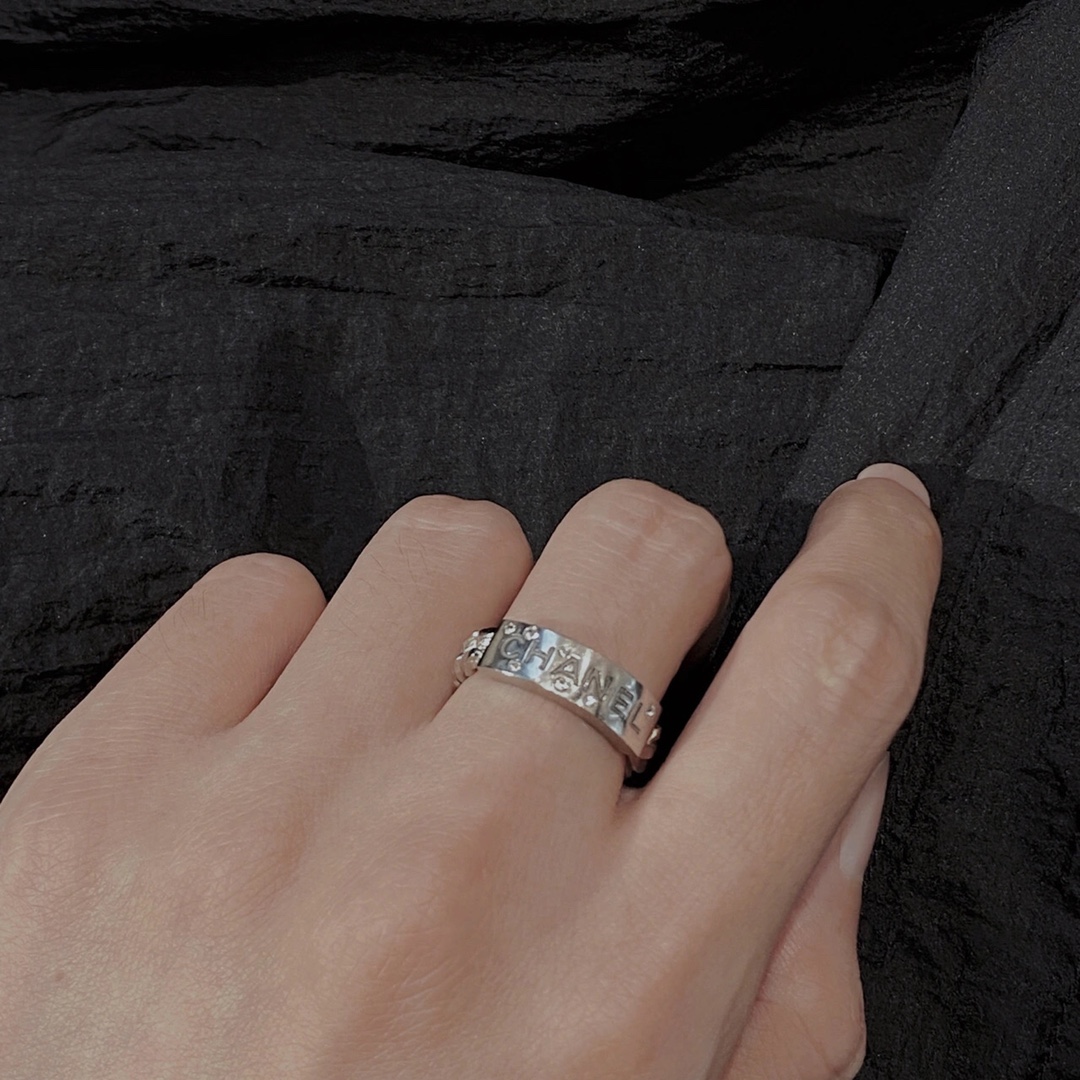Chanel Monogram Silver Ring - Original Replica Club