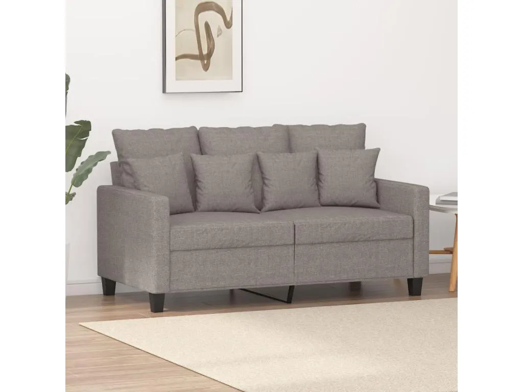 Sofá de 2 plazas de tela gris taupé 120 cm
