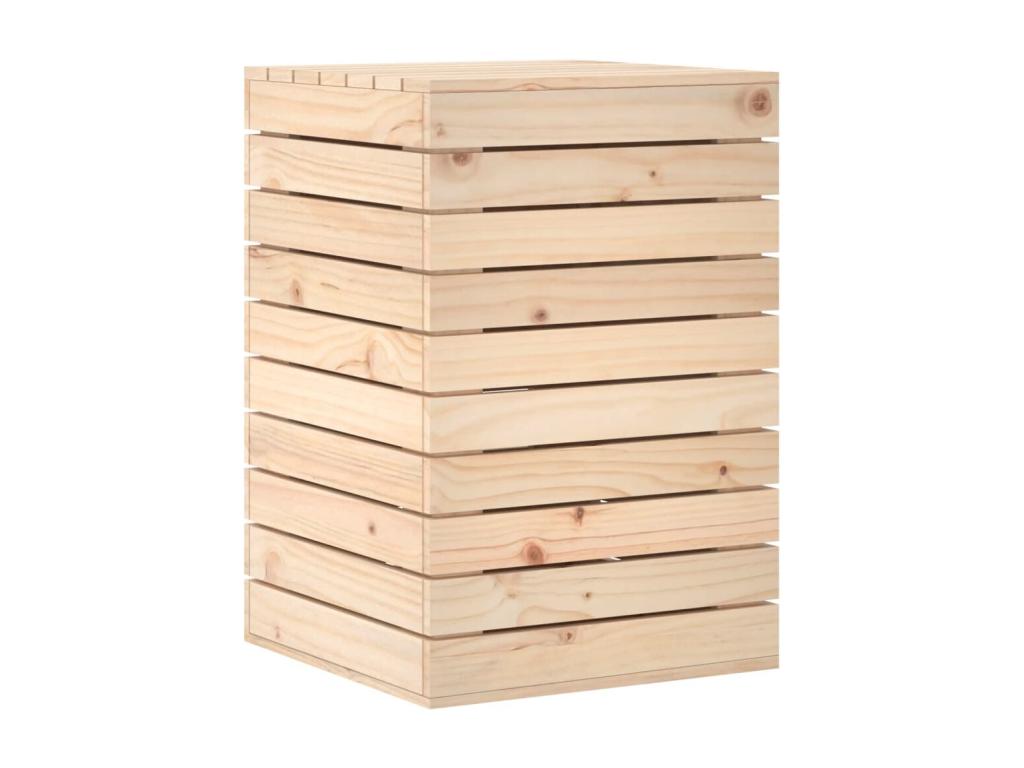 Laocacasas Cesto para la ropa sucia madera maciza de pino 44x44x66 cm Marrón