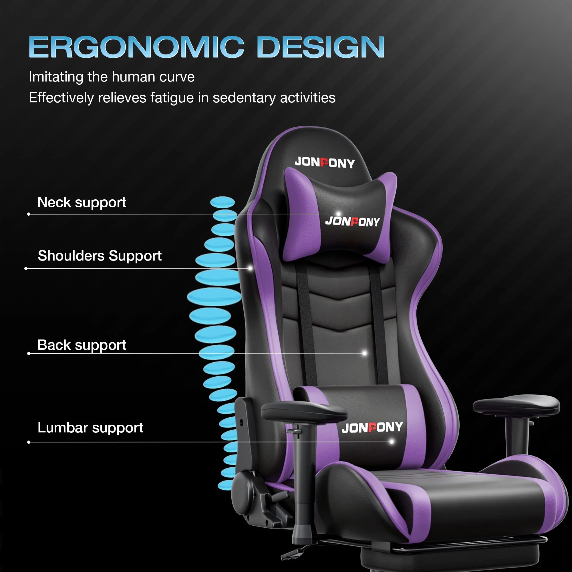 JONPONY Big and Tall 500LBS Gaming Chair, Ergonomic Design, Gamer Chair PU Leather with Footrest and Lumbar Support, High Back Office Chair Support 8 Hours Long Sitting, Computer Chair,Red - Image 39