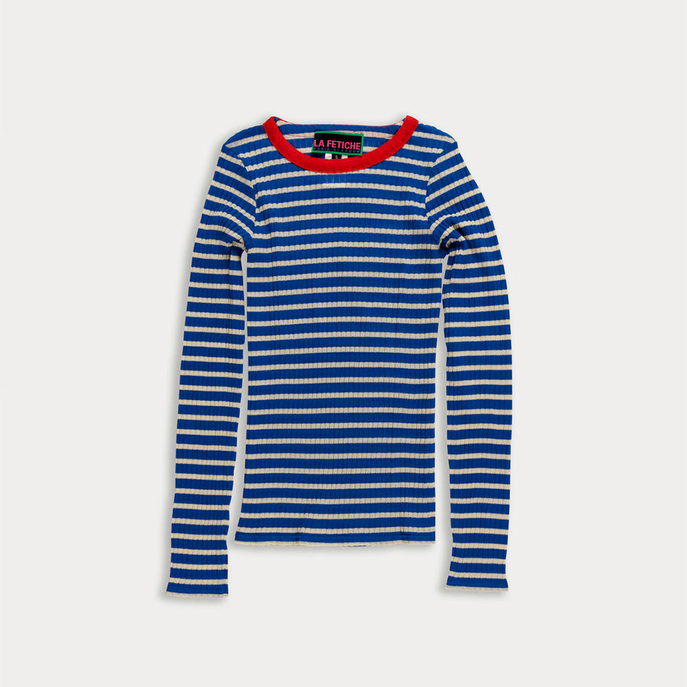 La Fetiche - T-shirt rayé Jackie - Bleu et Ecru