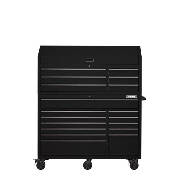 HEAVY-DUTY 56 IN. W 18-DRAWER COMBINATION TOOL CHEST AND CABINET SET, MATTE BLACK