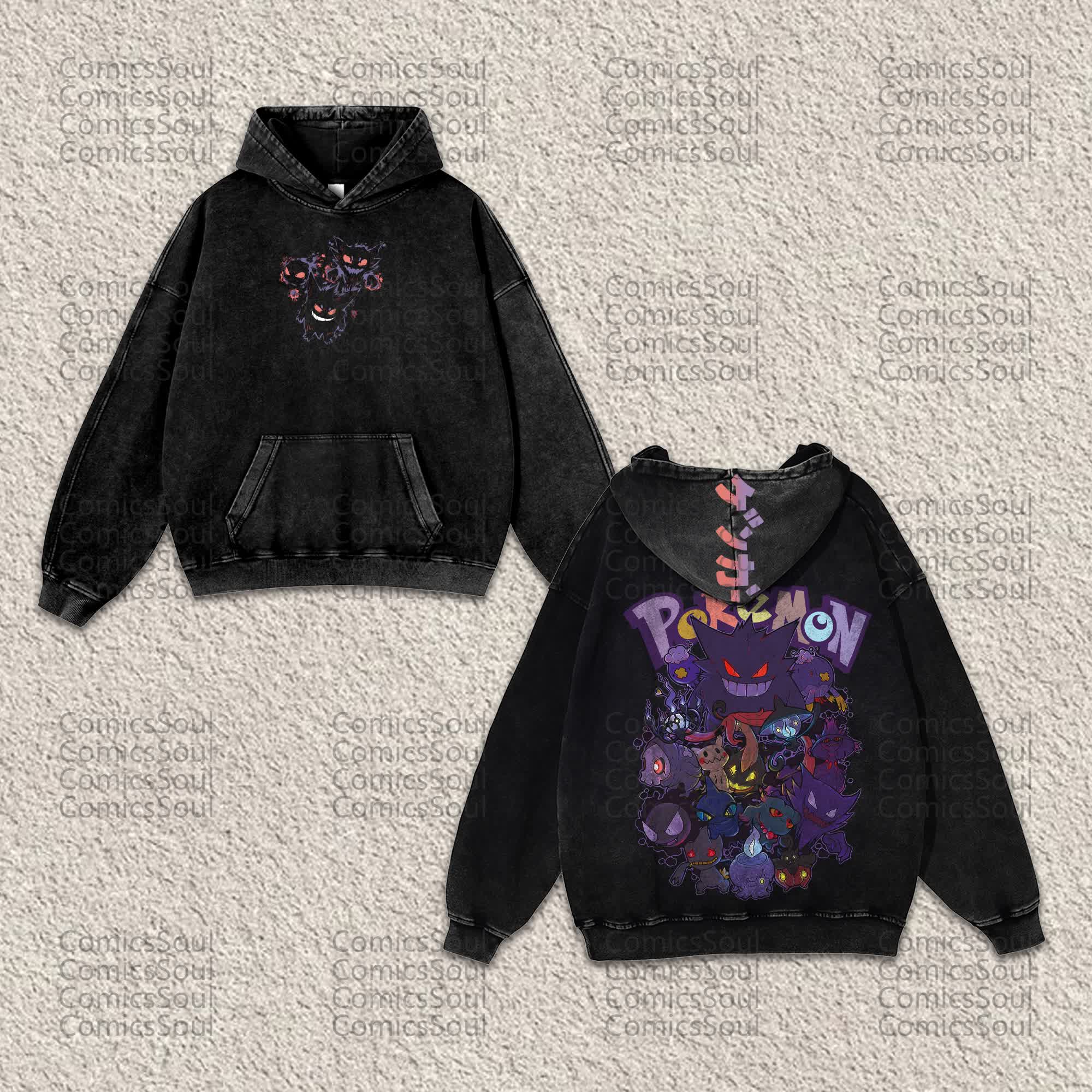 Unisex “ Comicssoul” Anime Graphic Streetwear Vintage Washed Hoodie
