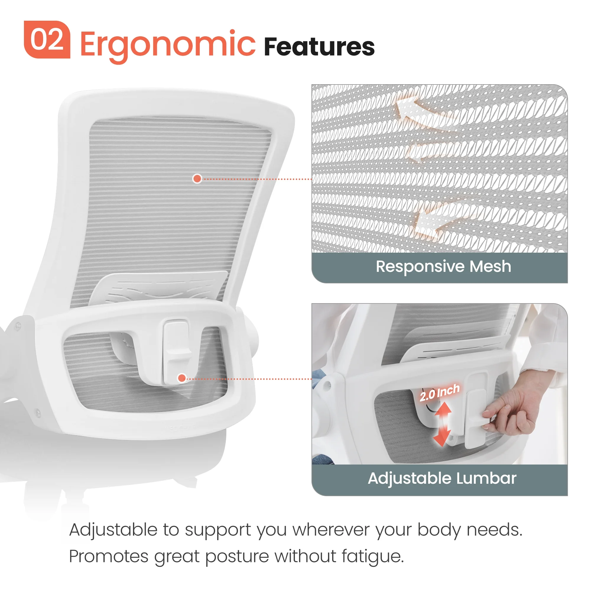 NEO CHAIR Ergonomic Office Chair, Adjustable High Back Mesh Desk Chair with Flip-up Arms, Black - Image 21