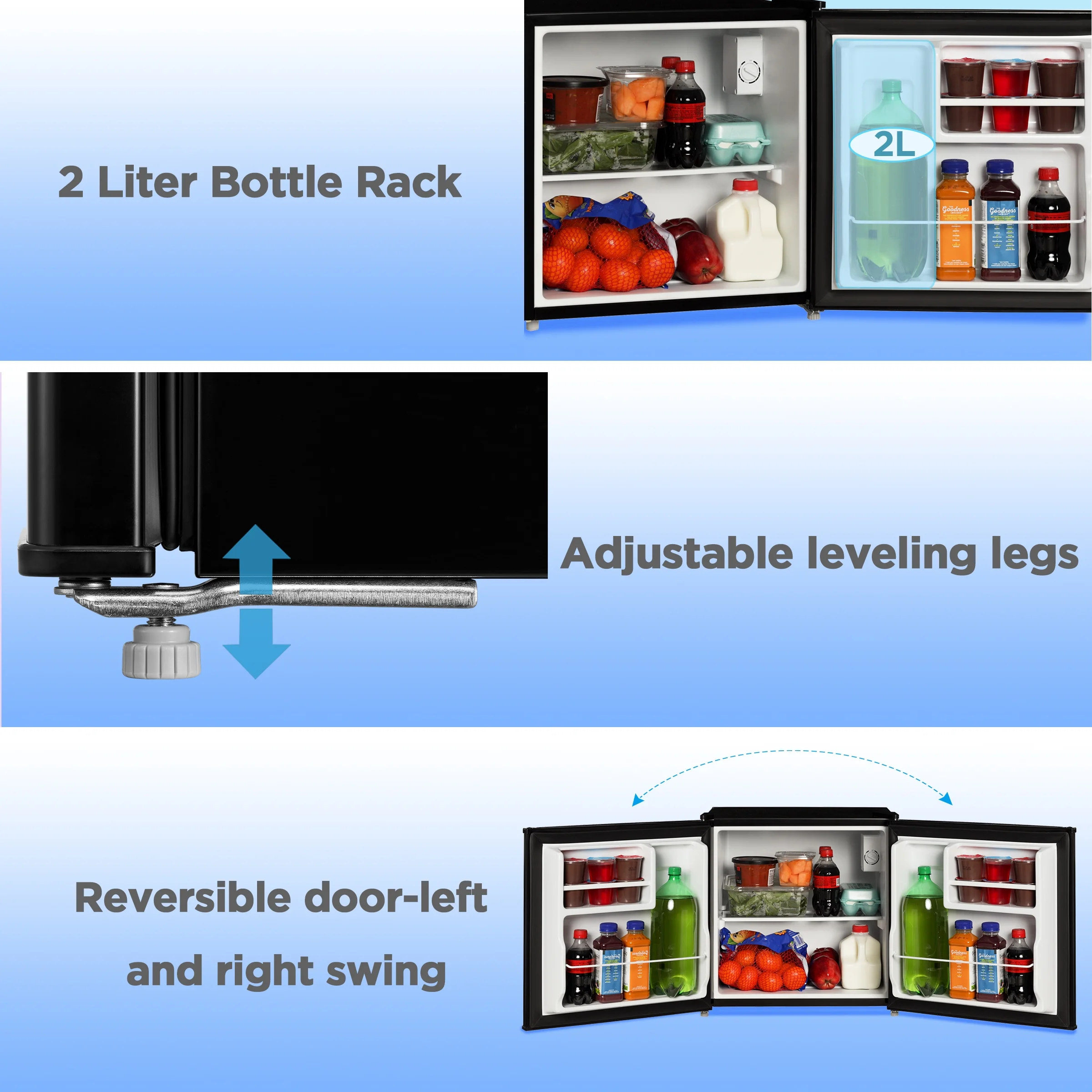 Mainstays 1.7 Cu. ft. Single Door Compact Refrigerator, Black, New - Image 5