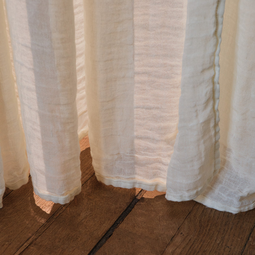 Voile en lin & coton - Blanc Coquillage