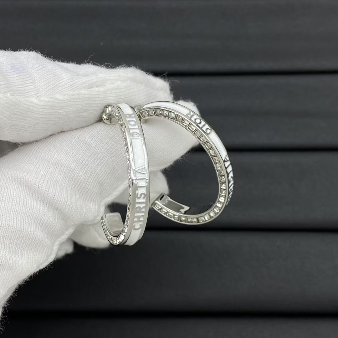 Dior Hoop Enamel Earrings - Original Replica Club