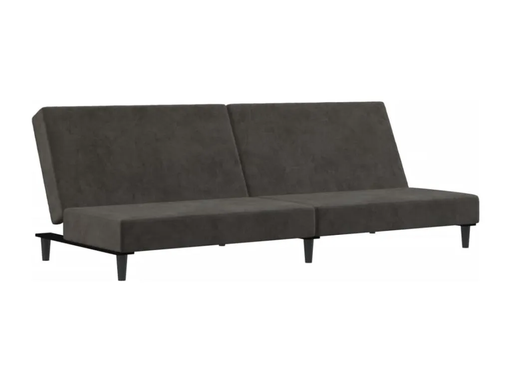 Sofá cama de 2 plazas terciopelo gris oscuro KFYV62255