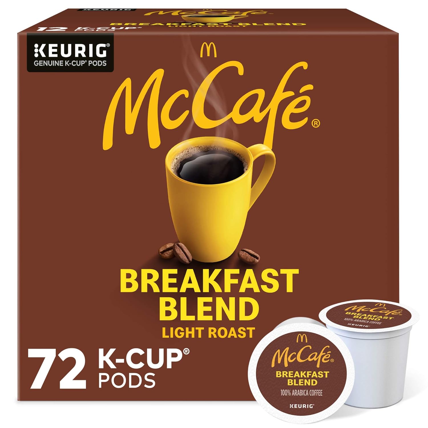 McCafe Breakfast Blend. Single Serve Coffee Keurig K-Cup Pods. Light Roast. 72 Count