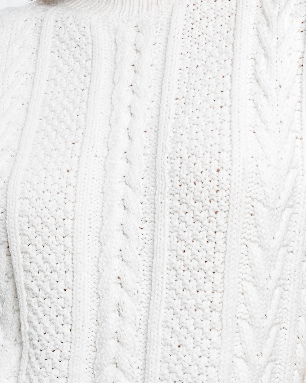 Diana Cable Knit Mock Neck Sweater Vest - Ivory - Se7enfashion