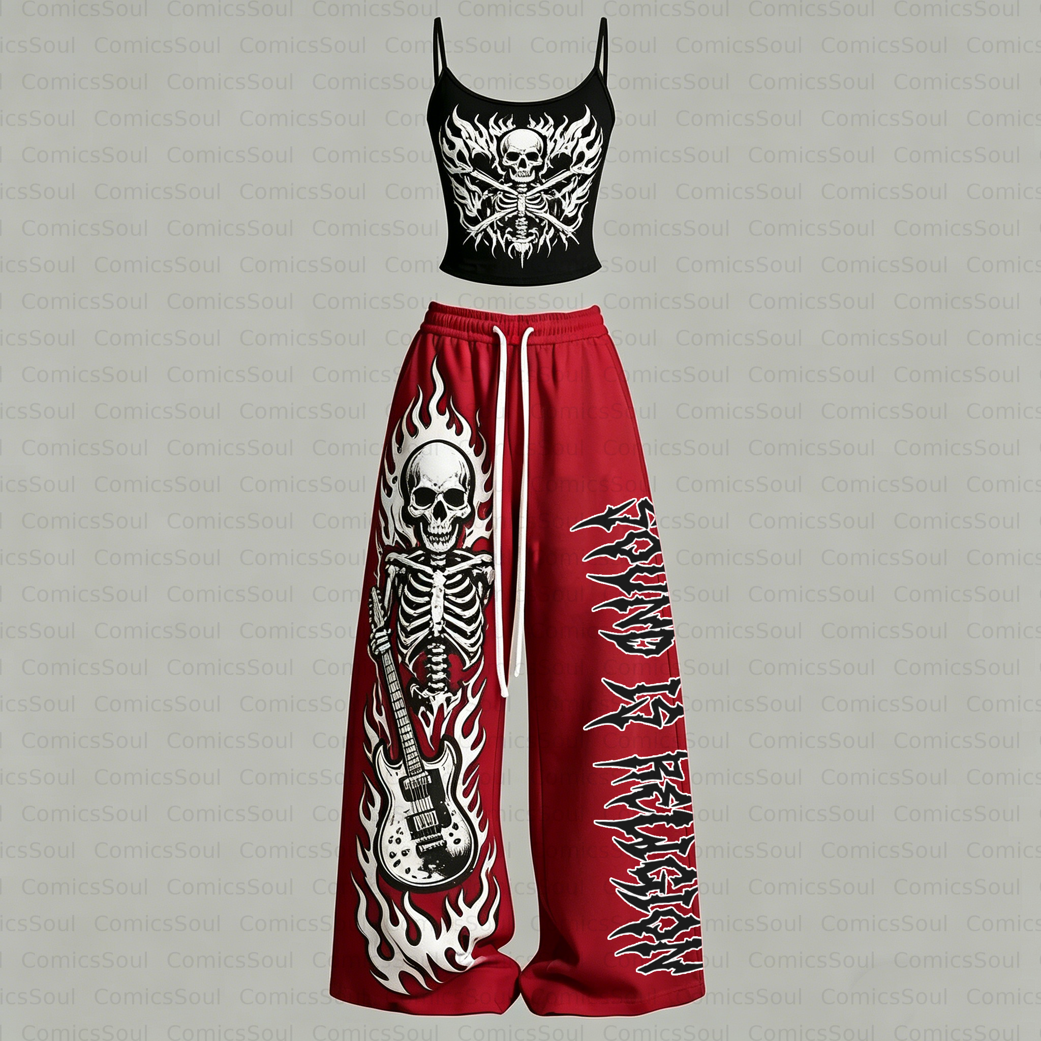 Woman Top & Elasticated Trousers Two-Piece Set
