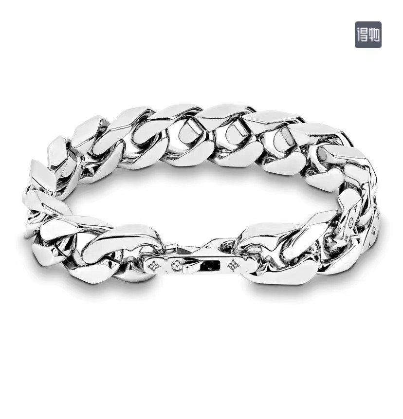 Louis Vuitton Flat Chunky Cuban Chain Bracelet Necklace Mens - Original Replica Club