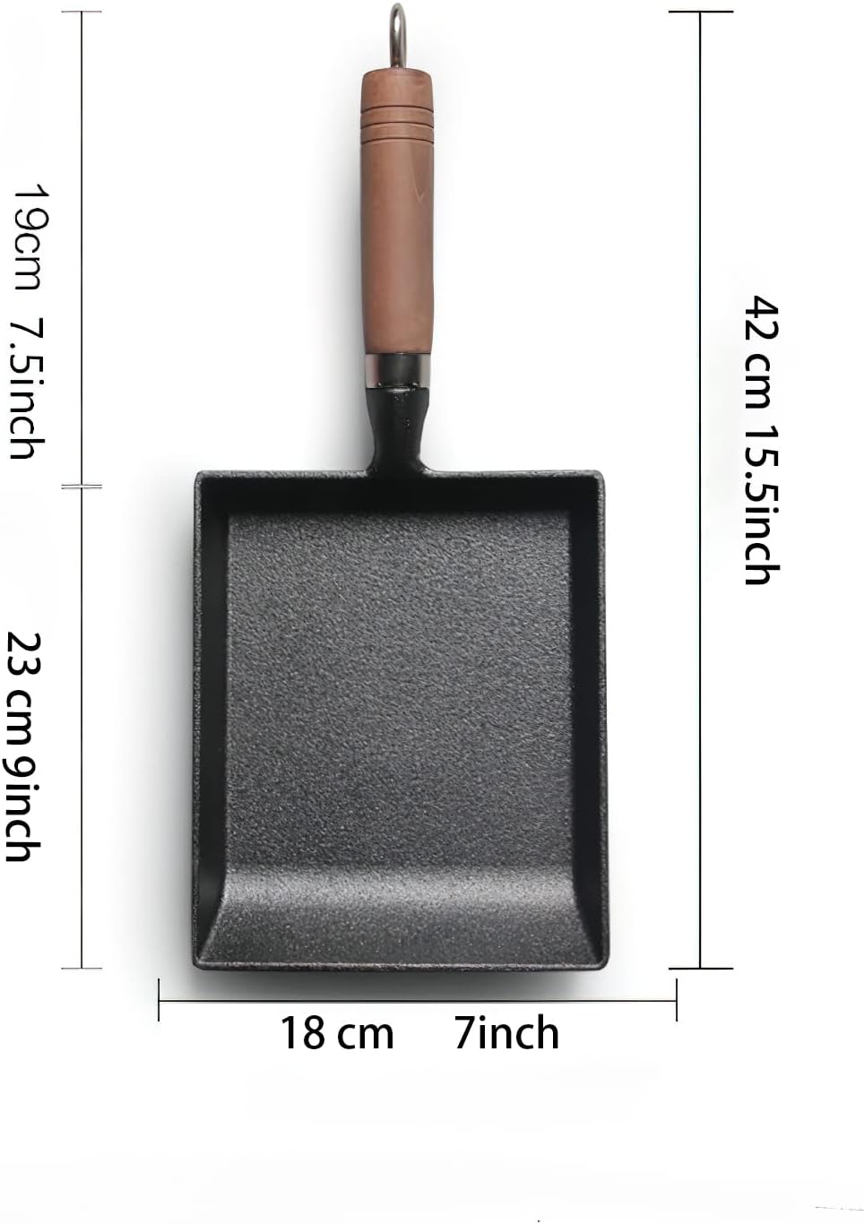 Tamagoyaki Japanese Omelette Pre-Seasoned Mini Skillets Wooden Handle 9×7 Inch