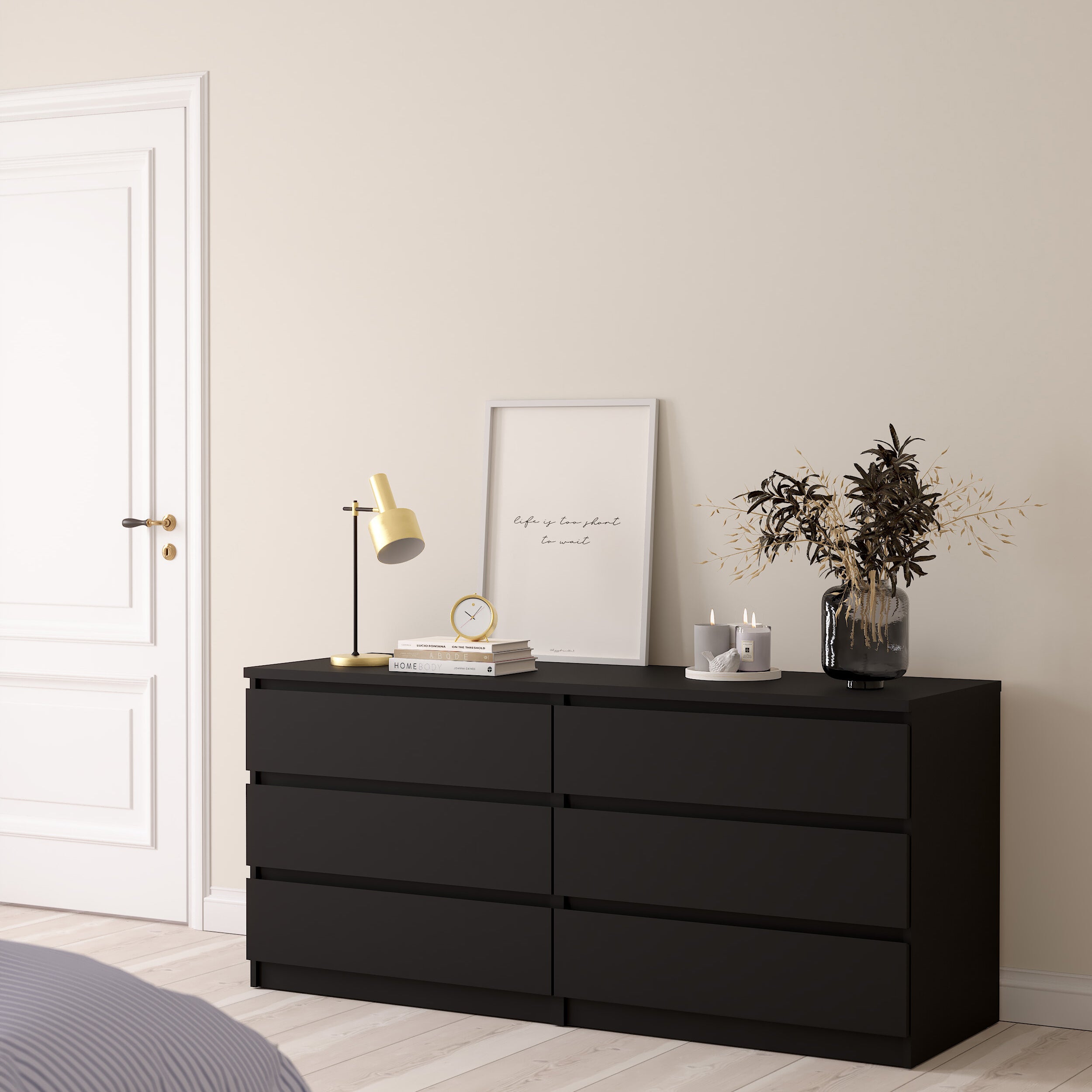 by fonQ basic Slide Ladekast - 6 lades - Matzwart