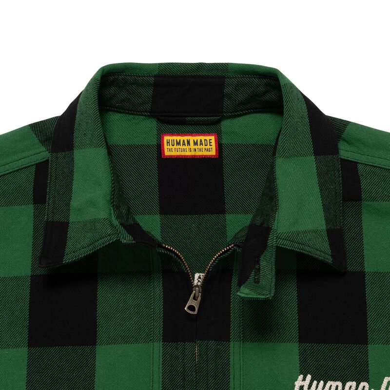 HUMAN MADE CHECK HALF-ZIP SHIRT