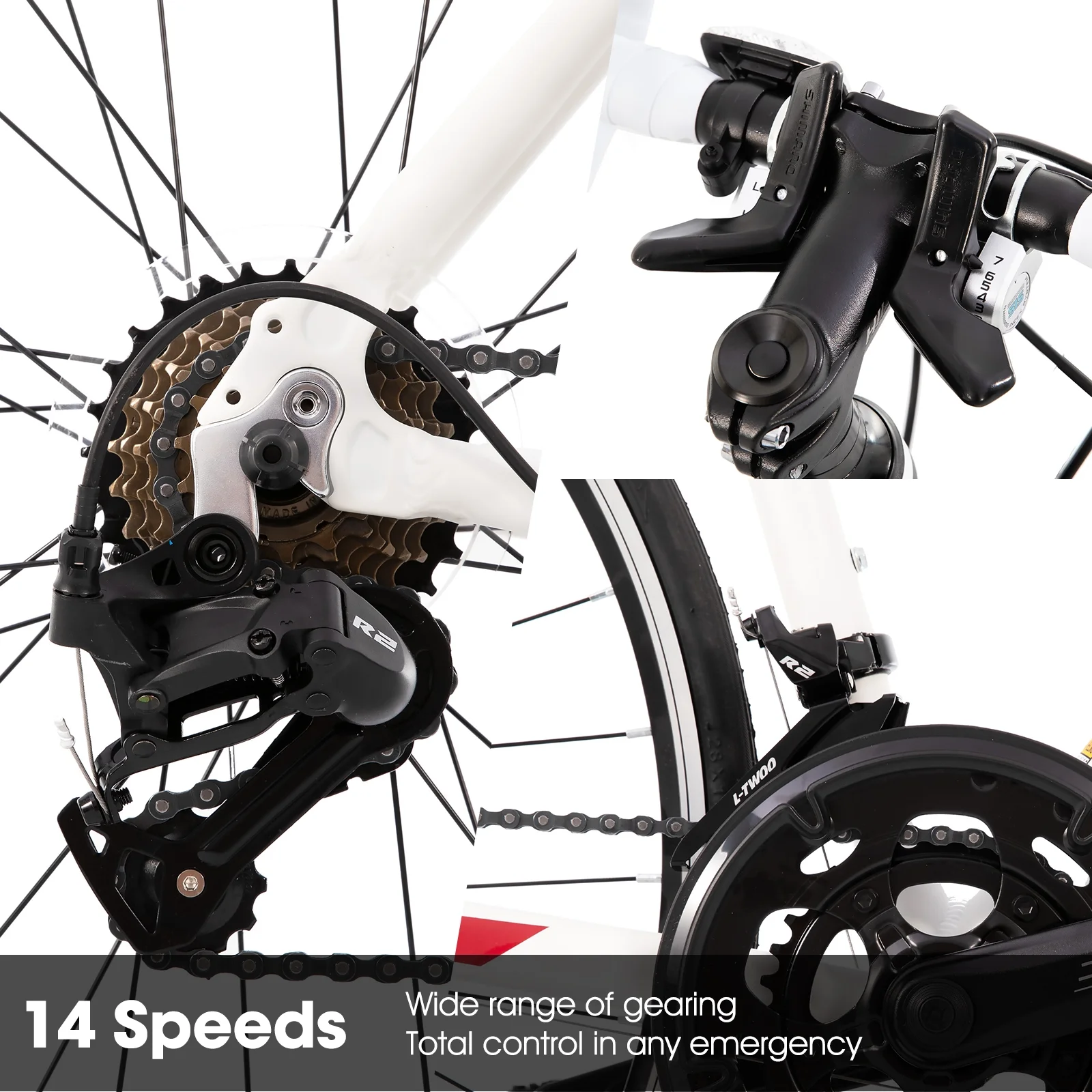 Hiland Road Bike,Shimano 14 Speeds,Light Weight Aluminum Frame,700C Racing Bike for Men - Image 13
