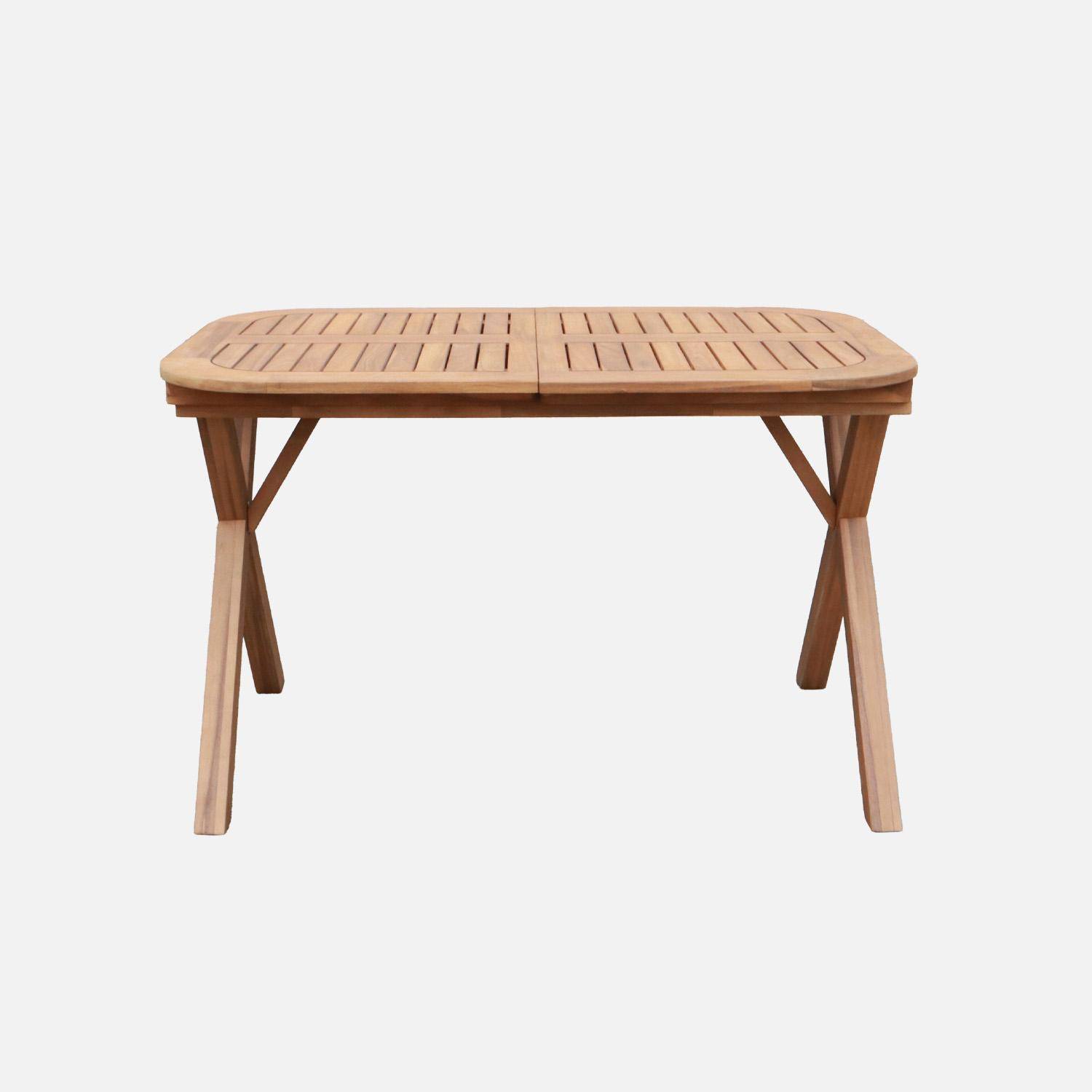 Tanzo - Mesa de jardín extensible de madera de acacia, 4-6 plazas