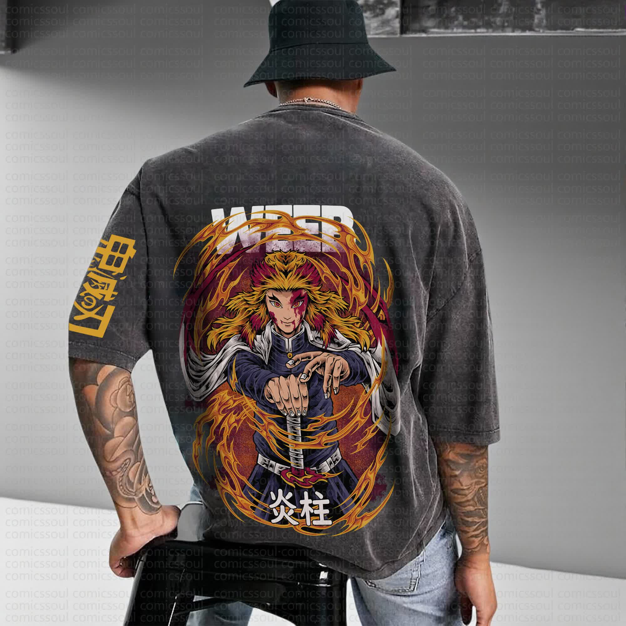Unisex Anime Inspired Vintage Washed T-Shirt丨Comicssoul