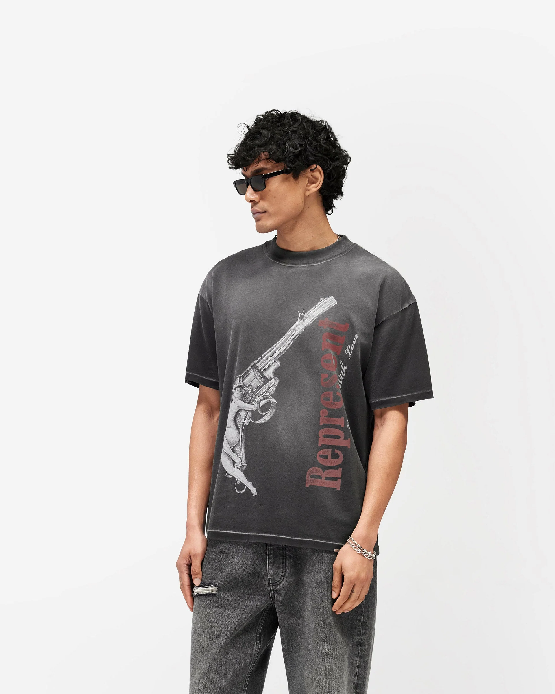Loaded With Love T-Shirt - Stained Black