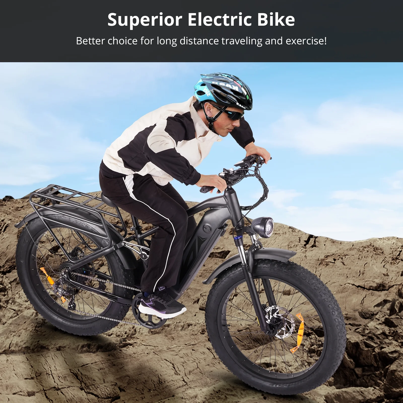 Electric Bike for Adults,1000W E Bikes for Men,26" Fat Tire Electric Bikes,48V 17.5AH Battery,28MPH,7 Speed&Dual Hydraulic Disc Brakes,LCD Screen,60Miles Range,Electric Mountain Bicycle - Image 7