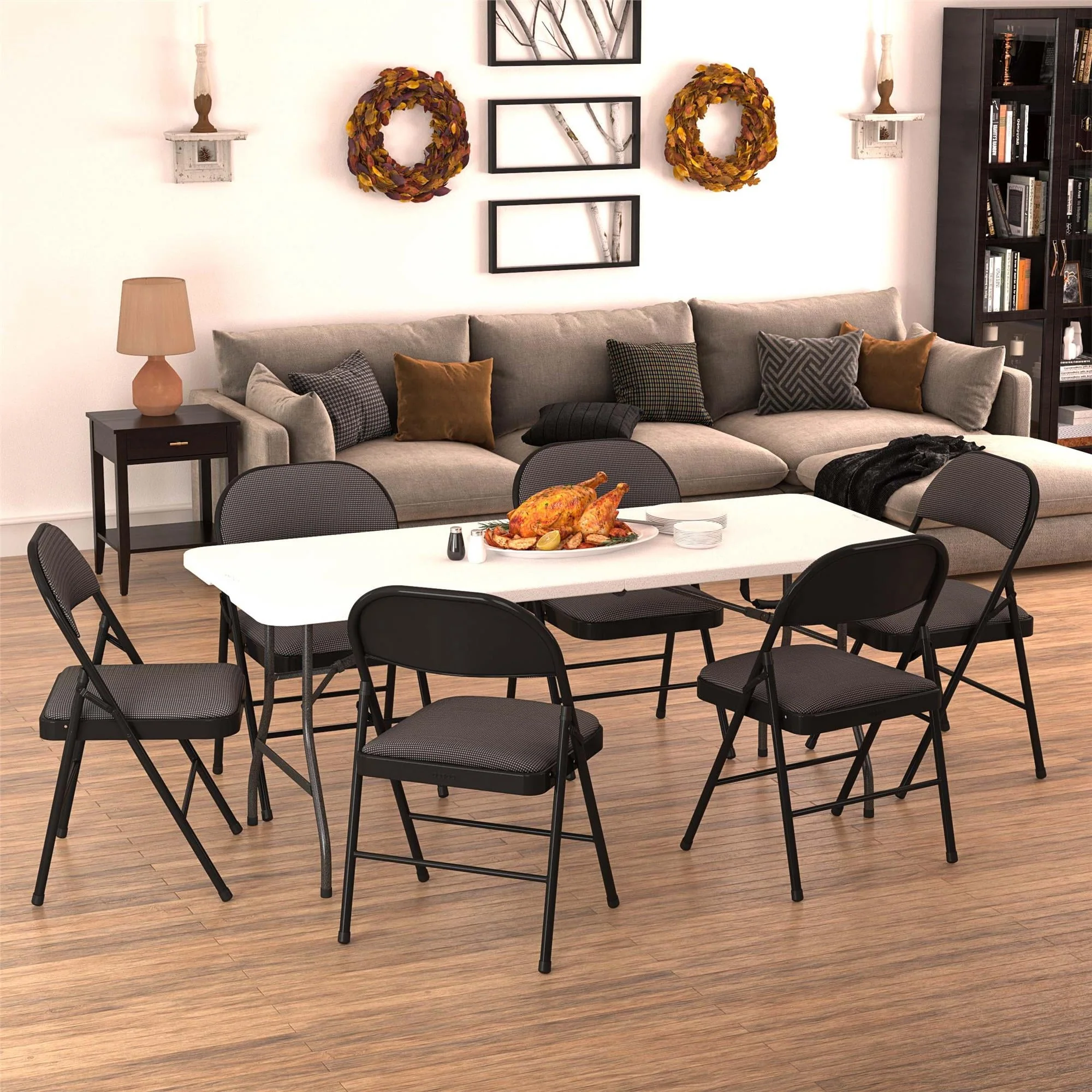 Cosco 6 Foot Folding Table In White Speckle - Image 11