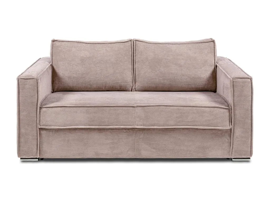Sofá cama de 3 plazas de apertura rápida de pana rosa - Cama de 140 cm - Colchón de 14 cm Kavehomedeco 92024ZUPJ