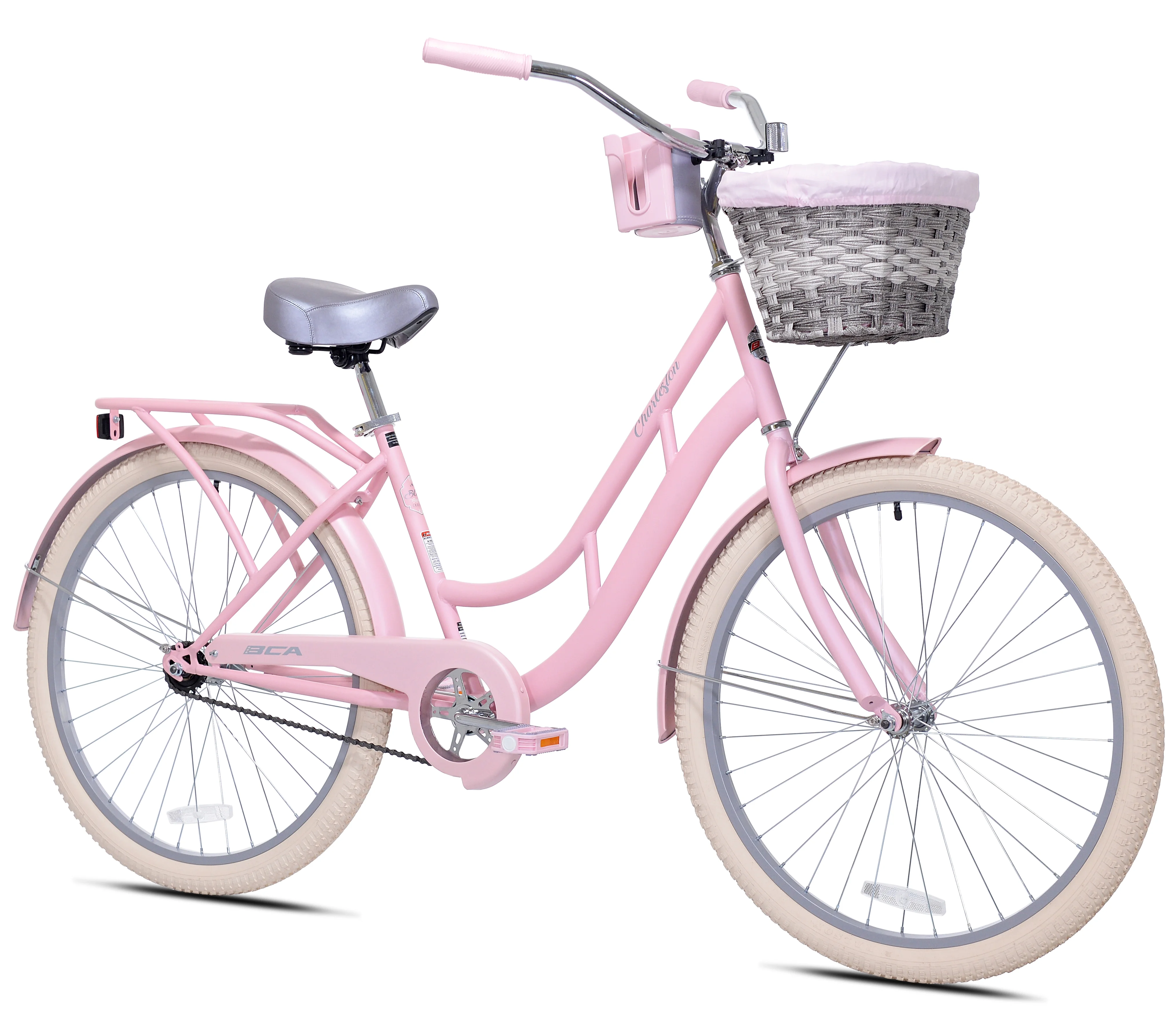 26 In. Charleston Ladies Cruiser Bike, Pink - Image 2