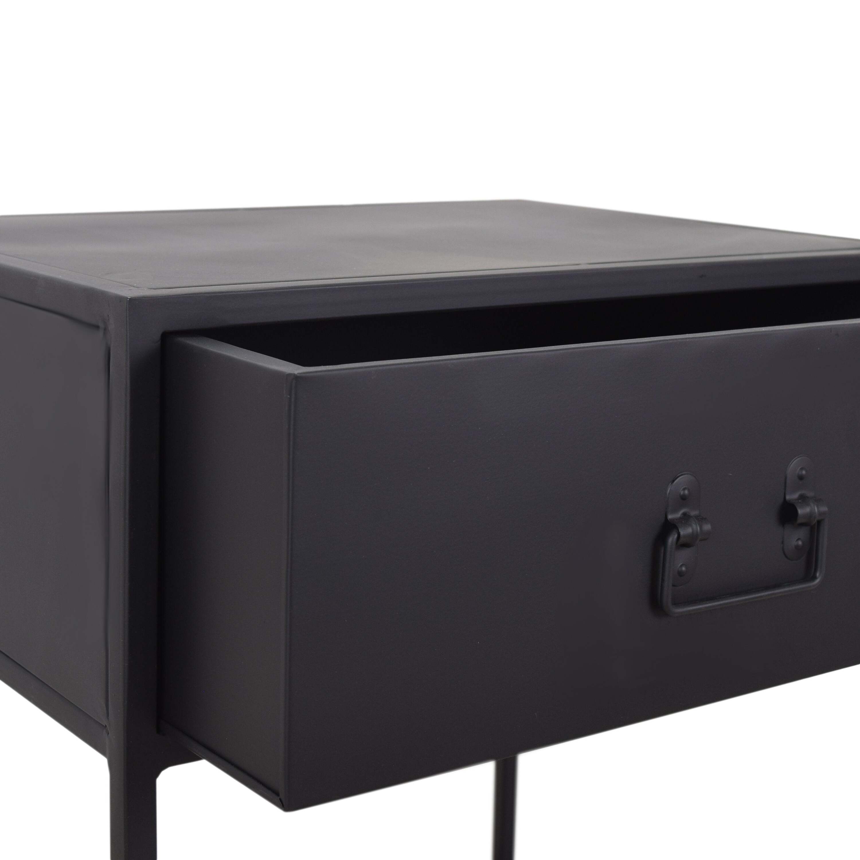 LOFT42 Djax Nachtkastje met Lade - Zwart - Metaal - 50x47x35