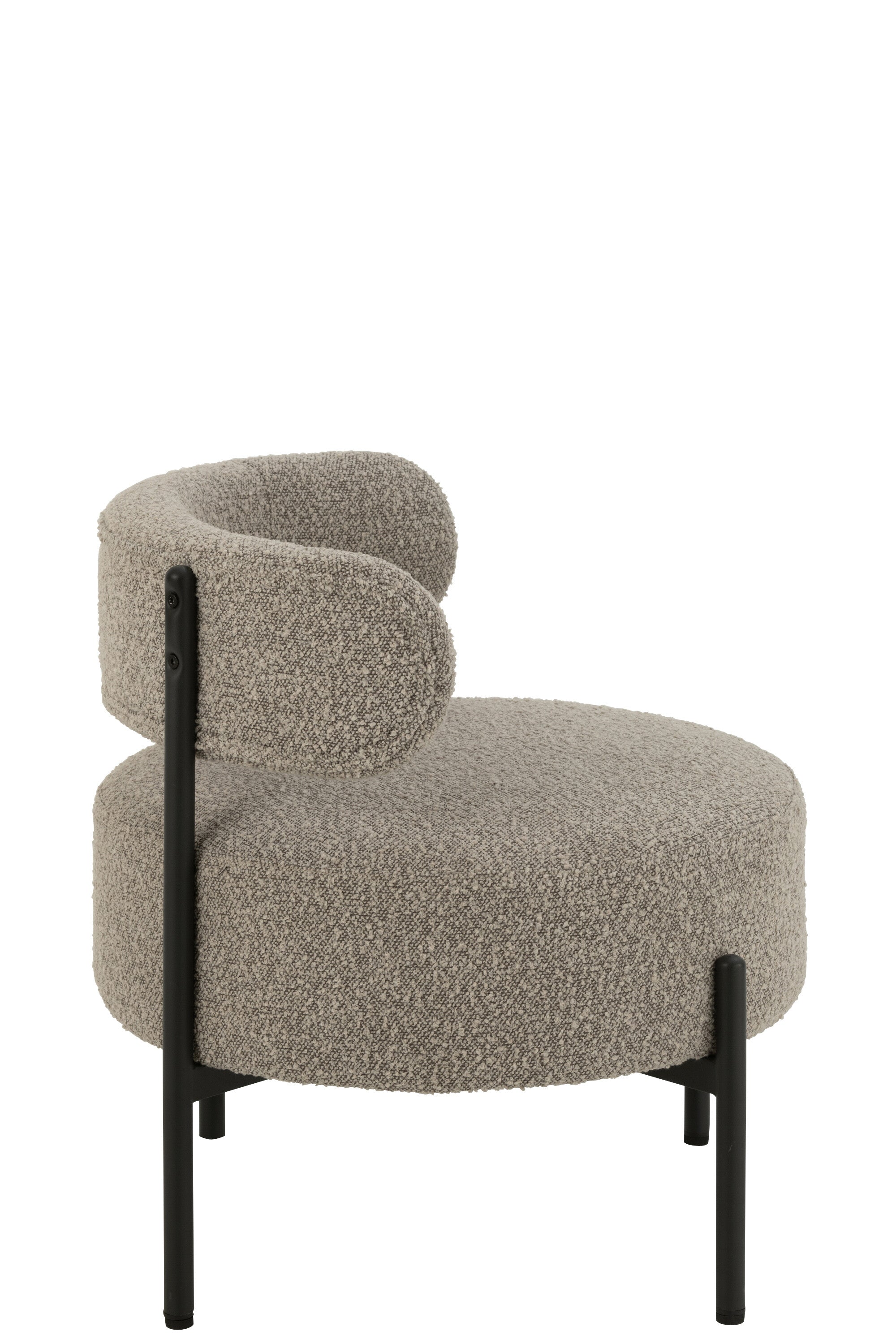 J-Line loungestoel Bouclé - multiplex polyester - grijs zwar