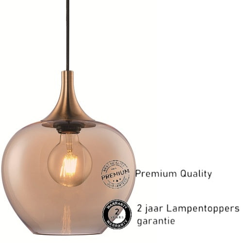 Freelight Freelight Hanglamp Fresu Amber Glas Ø 24cm Fitting E27