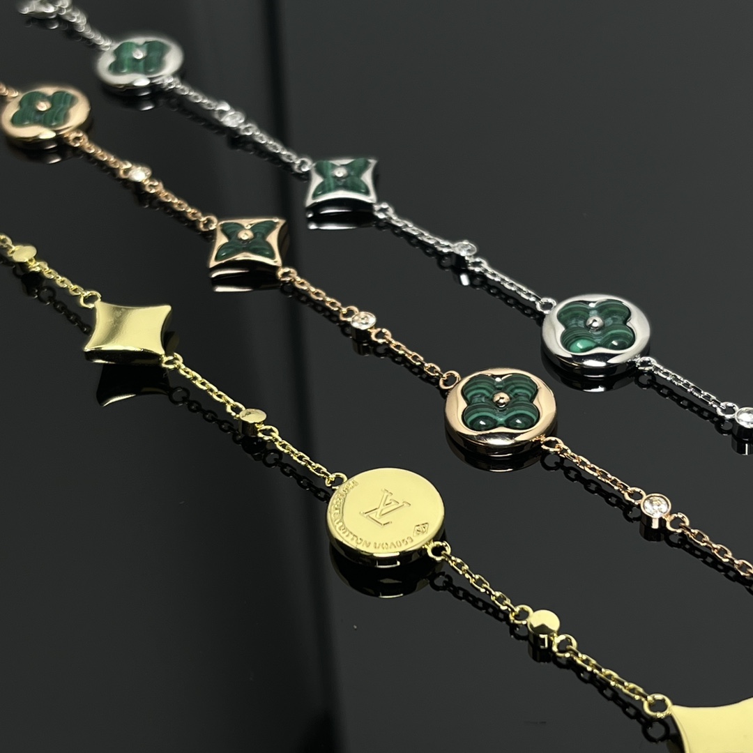 Louis Vuitton 4 Motifs Malachite Star Sun Bracelet - Original Replica Club