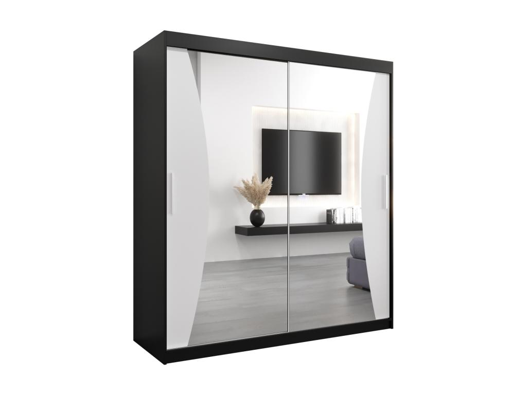 ARMARIO MONACO DE PUERTAS CORREDERAS 200/180/62 2 puertas (negro/Tucasago)
