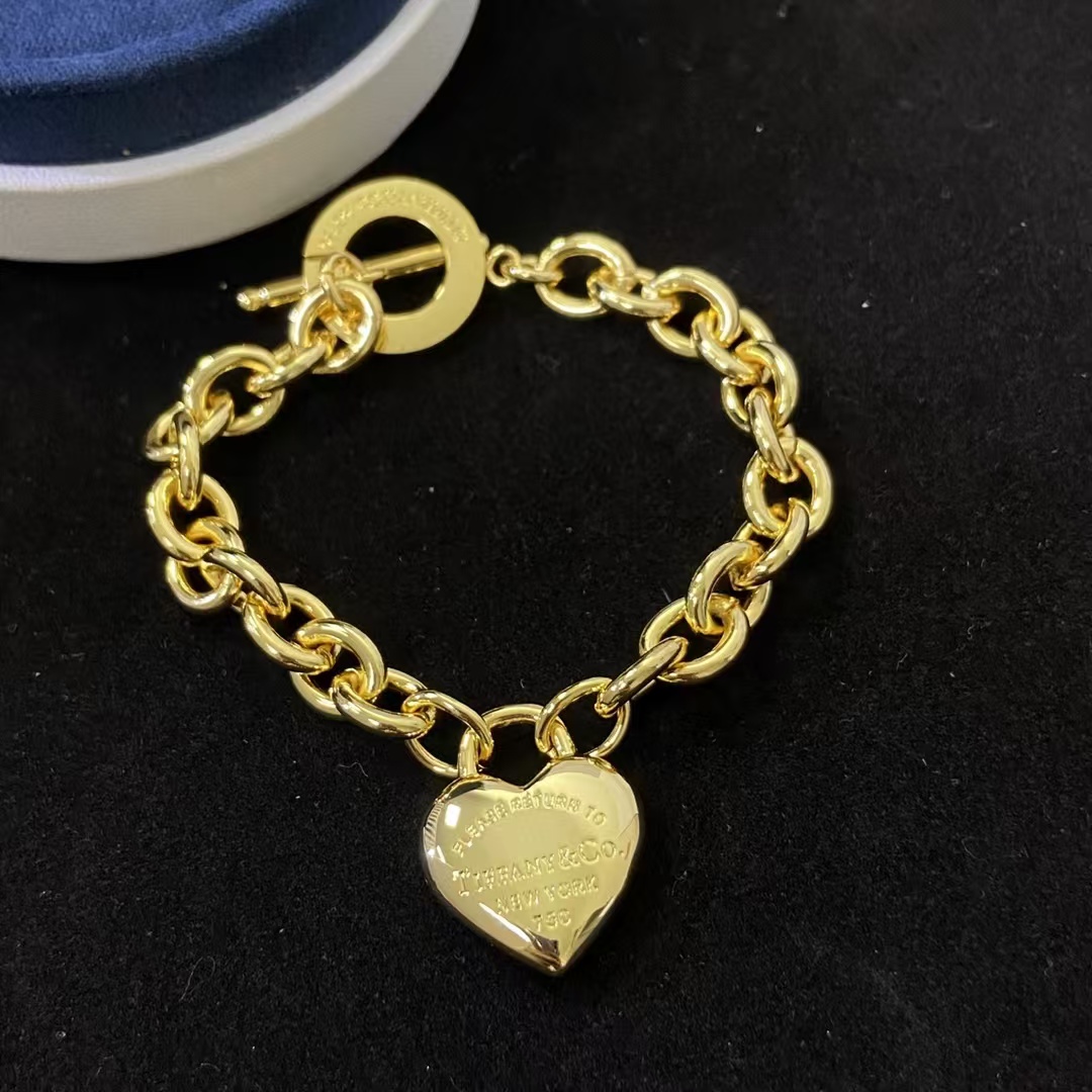 Tiffany Heart Charm OT Clasp Bracelet - Original Replica Club