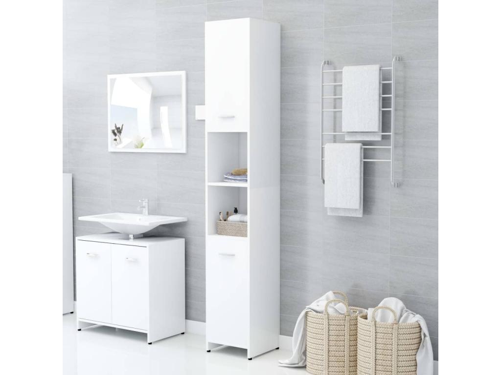 Armario de baño madera contrachapada Laocacasas 30x30x183,5 cm
