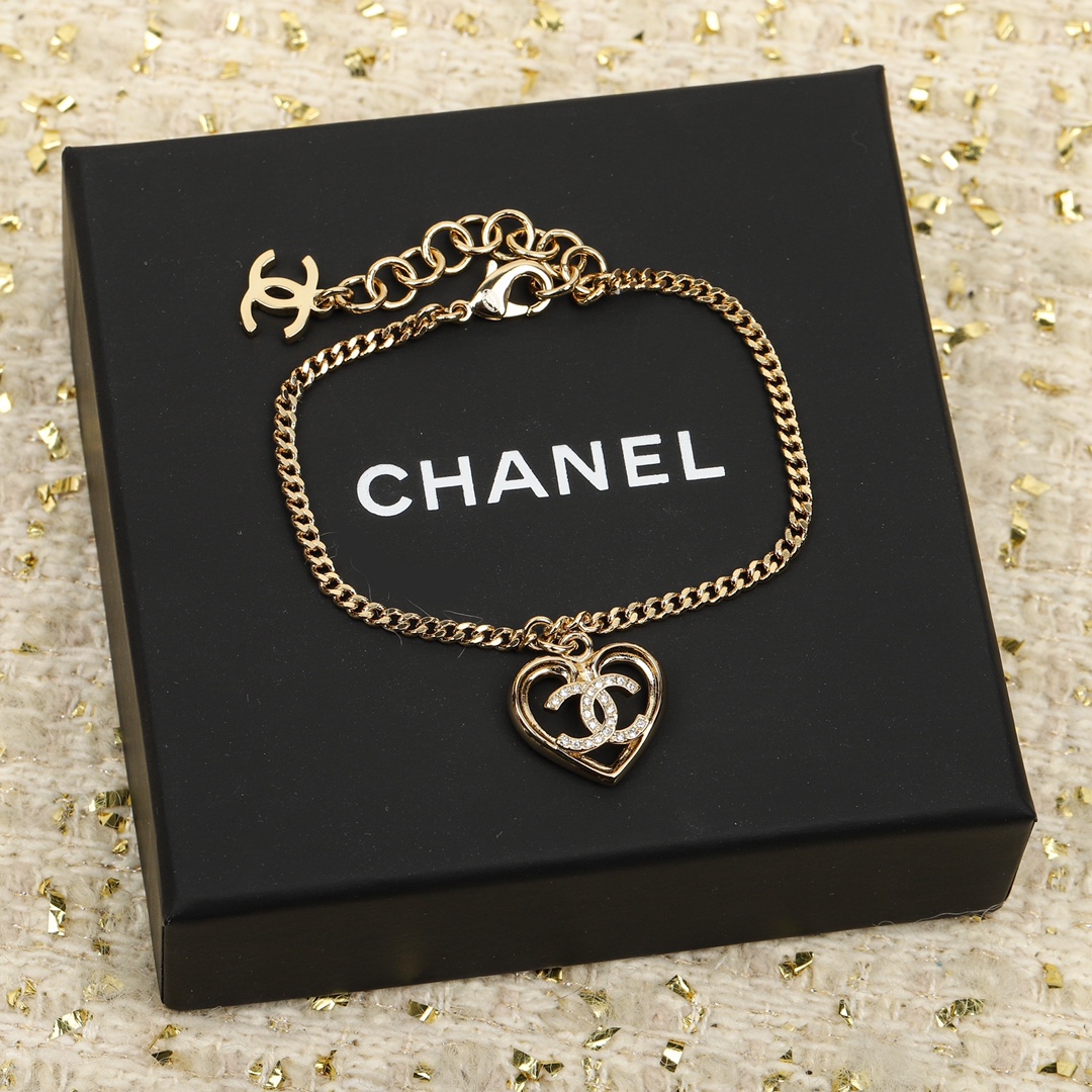 Chanel Hollow Heart Charm O Chain Bracelet - Original Replica Club