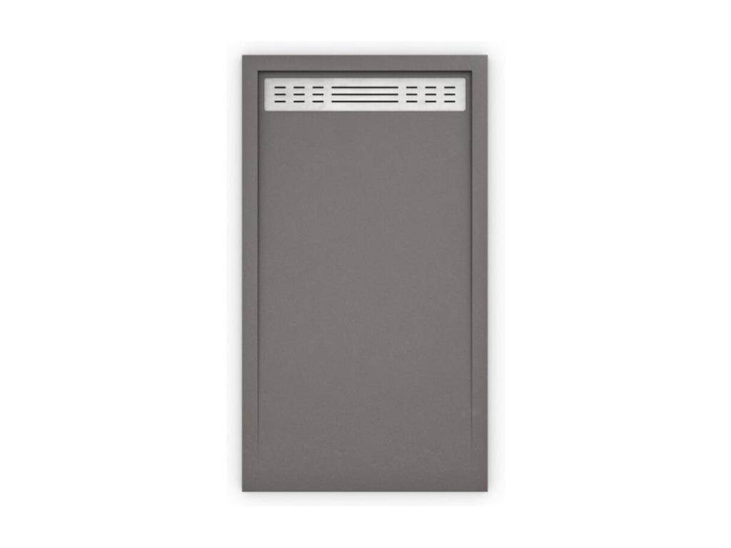 Plato de ducha premium gris - 90x110cm - resina con cargas minerales