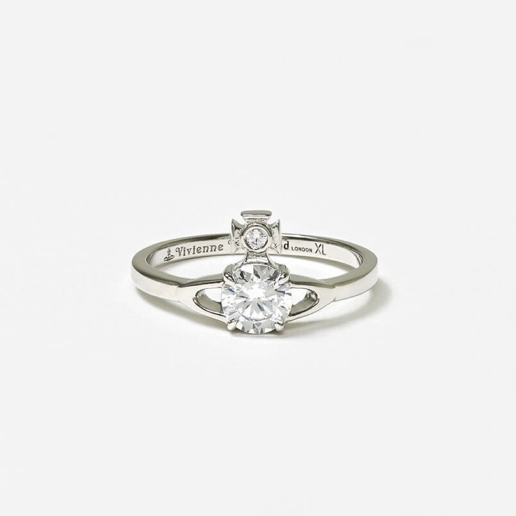 Vivienne Westwood Silver Saturn Diamond Ring - Original Replica Club