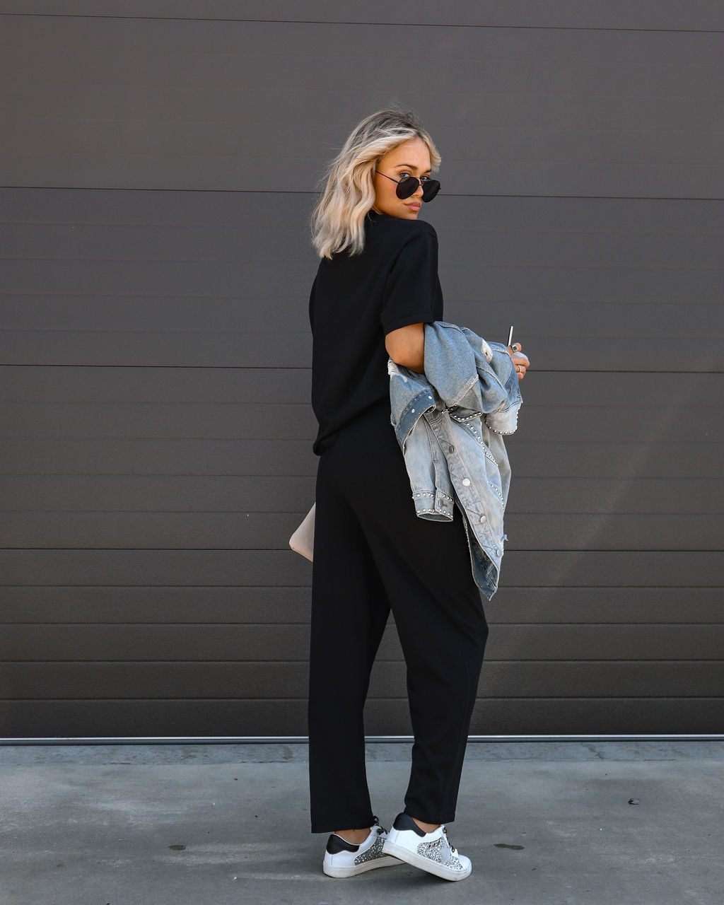 Tristan Knit Short Sleeve Top - Black - Se7enfashion